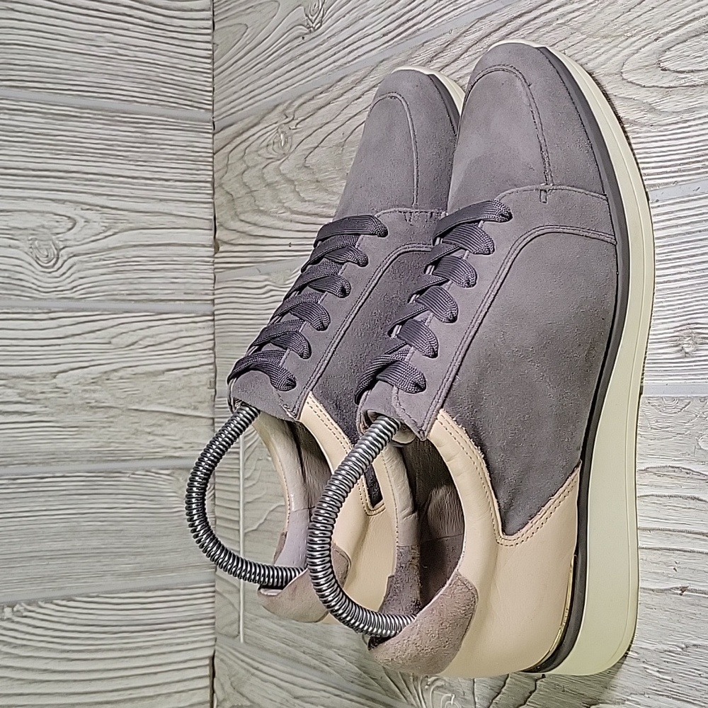 Louise et Cie Berlena Grey Leather Lace Up Sneakers Womens Size 7.5 - Picture 2 of 13
